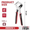 ARROW 8" Adjustable Groove Joint Pliers High Carbon Steel Tongue