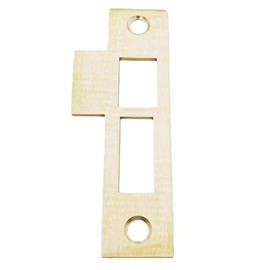 3-7/8" Brushed Brass Mortise Strike Plate, Solid Brass Door Latch