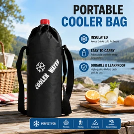 Insulated Water Bottle Bag for Travel & Outdoor Use – Drawstring Oxford Cooler Pouch for Daily Drinks