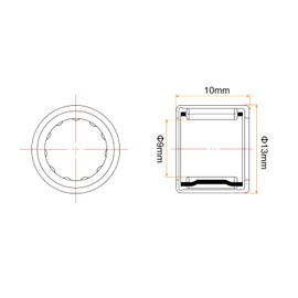 HARFINGTON 6pcs HK0910 Needle Roller Bearings 9mm Bore 13mm OD 10mm Width Chrome Steel Open End for Transmission Gearbox