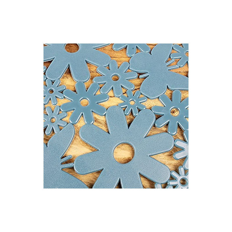 Macosa UMEN168B Sink Insert Petrol Flowers Plastic Sink Mat Sink