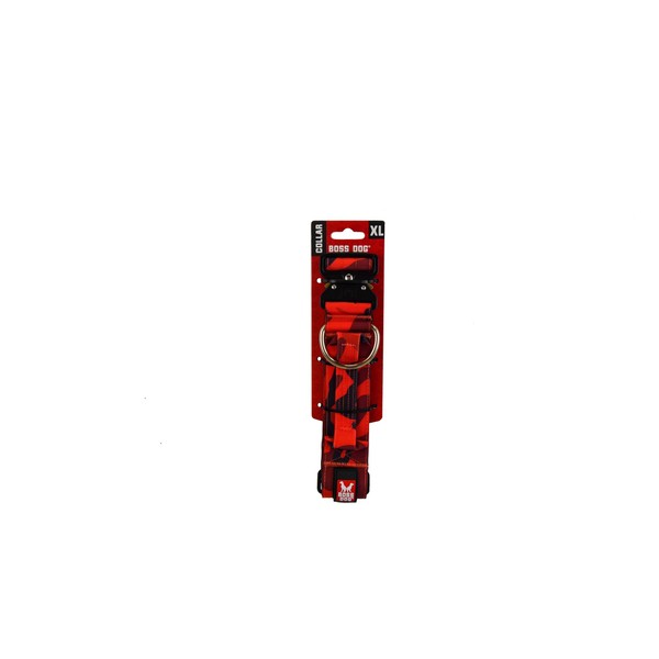 Boss Dog Tactical Red Camo Collar 2" Wide X-Large (20"-28"