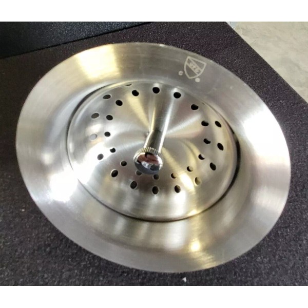 Unbranded Stainless Steel 3-1/2" Basket Strainer with Drain Assembly, lightly
