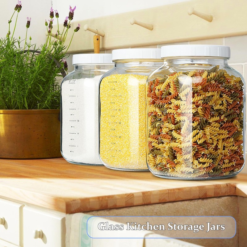 2 Pack 1 Gallon Large Fermentation Jars w 2 SCREW