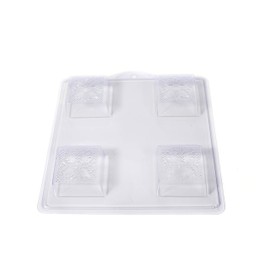 4 Mulden Geprägtes Gewebtes Blumenmuster Quadratisch, Seife Badebombe Form M156