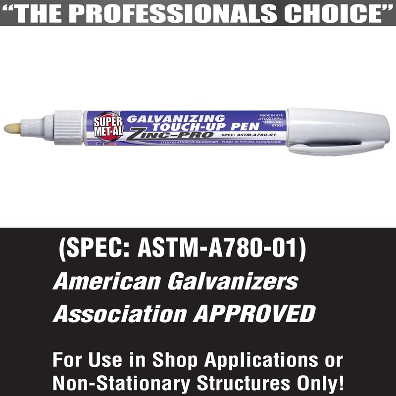 Super Met-Al Zinc-Pro Galvanizing Touch-Up Marker, 9 mL [3 PACK]