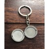 Unbranded Round Stainless Steel Locket Keychain Key Ring, Gift for