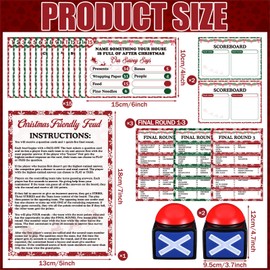 VioraWhite Christmas Friendly Feud Games for Adults with 2 Buzzers Xmas Family Bachelorette Office Party Team Building Adults Holiday Work Feud Trivia Quiz Games(Christmas)