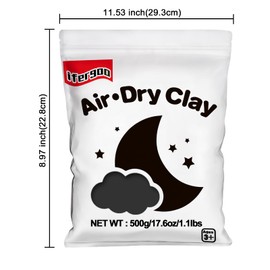 iFergoo Air Dry Clay, Ultra Light Modeling Clay, Magic Clay DIY Creative Modeling Dough, Kids Gifts for Girls Boys-1.1 Lbs/ 500 g (Black Clay)