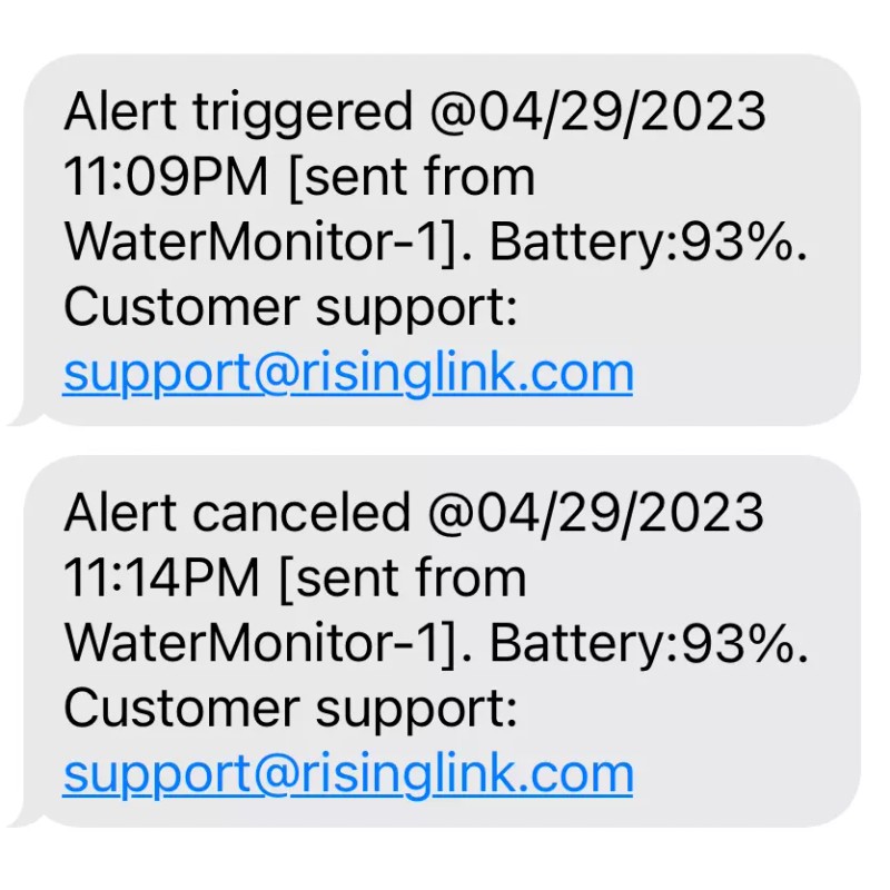 Risinglink Smart Water Level Monitor Sensor, Text/Email Alert, Battery Powered,WiFi-E