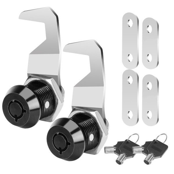 KOVOSCH 2 Pack Black Toolbox Lock with Keys, 5/8 Inch