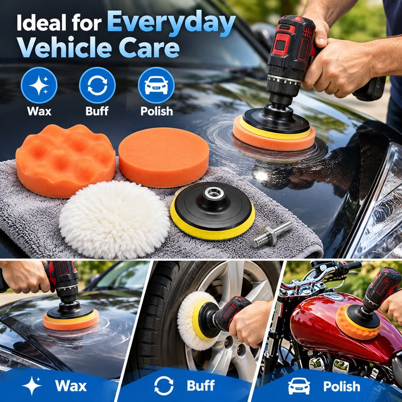 Car Polishing Pad Kit for Auto Detailing – 5-Piece Foam