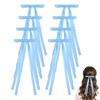 8 Pcs Light Blue Hair Bow Ribbon with Long Tail