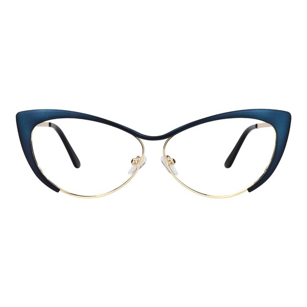 Zeelool Unisex Oversized Stylish Metal Browline Cat Eye Glasses Ellen