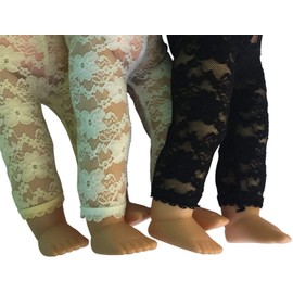 The New York Doll Collection 3er Set Spitzen Gamaschenhose Strumpfhosen Passt 18 Zoll /46 cm Modepuppen - Puppenstrumpfhose - PuppenKleidung Zubehör