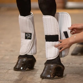 Sunride Bandaging Pads with Velcro for Horses to Protect Against Injury During Training (Set of 2, White)
