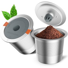 RETHONE Reusable K Cups for Keurig 1.0 & 2.0 - Stainless Steel Coffee Pods, Refillable Ground Coffee Pods(2 pack)
