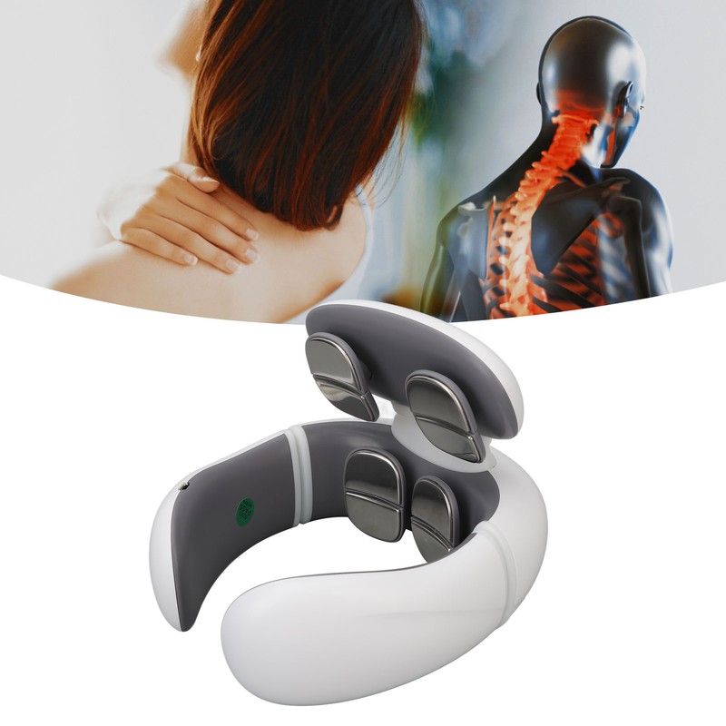 USB Intelligent Neck Massager 6 Modes Kneading Hot Compress TENS