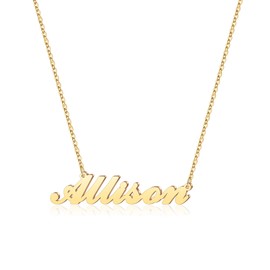 Hidepoo Allison Necklace - 18K Gold Plated Name Necklace Allison for Women Jewelry Allison for Women Jewelry Silver Name Necklaces for Women
