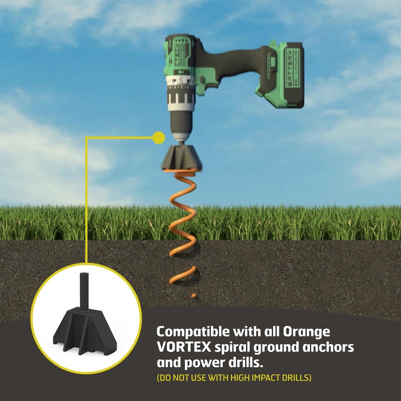 Ground Anchor Installation Tool for Vortex Spiral Screw-In Ground Anchors,