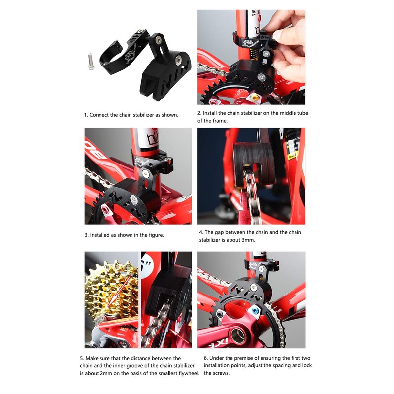 VOANZO Red Bike Chain Guide Sport Single Gear Durable Chain