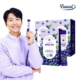 Haruhana 100% Blueberry Puree Sticks with Chewy Fruit Pieces, 42 Packets (Total 3 Boxes) / 40 US Blueberries per Packet, Anthocyanin / 과육이 씹히는 하루하나 블루베리 100% 퓨레 스틱 42포(총 3박스)  1포당 미국산 블루베리 40알 안토시아닌