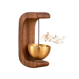 Wooden C-Shaped Wind Chime for Doors, Magnetic Shopkeepers Bell with Adhesive & Magnetic Mount - Wood Doorbell for Refrigerator/Room/Porch/Garden/Backyard/Home Gift