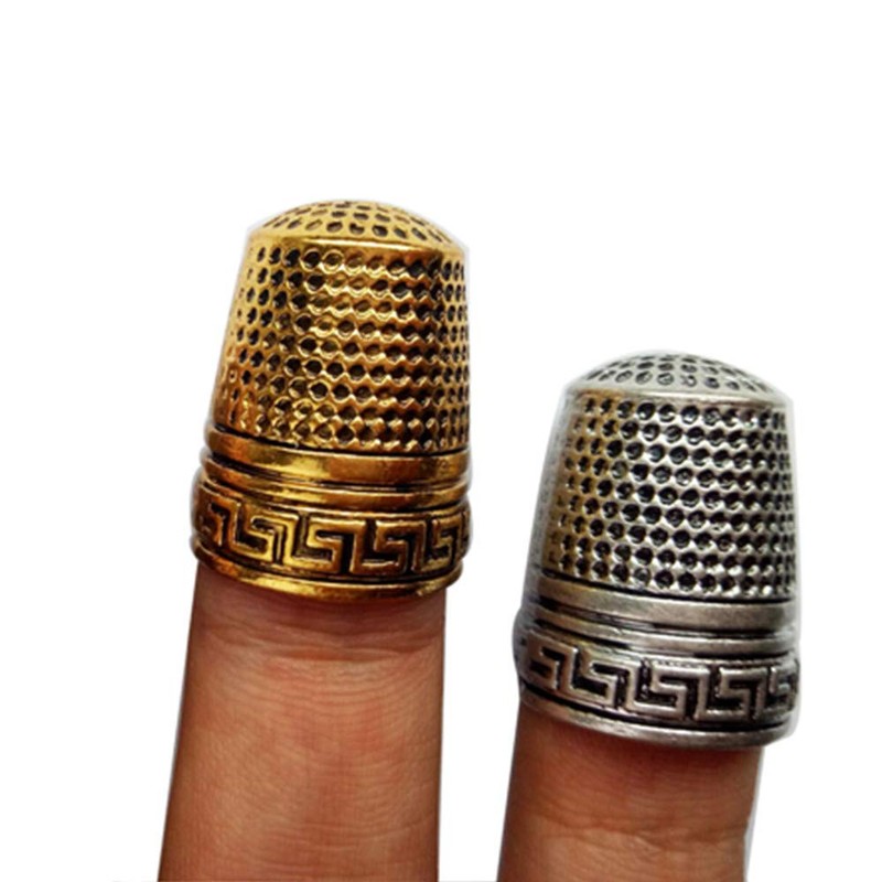 Sewing Thimble, 2 Pieces Stainless Steel Sewing Tailor Finger Protector