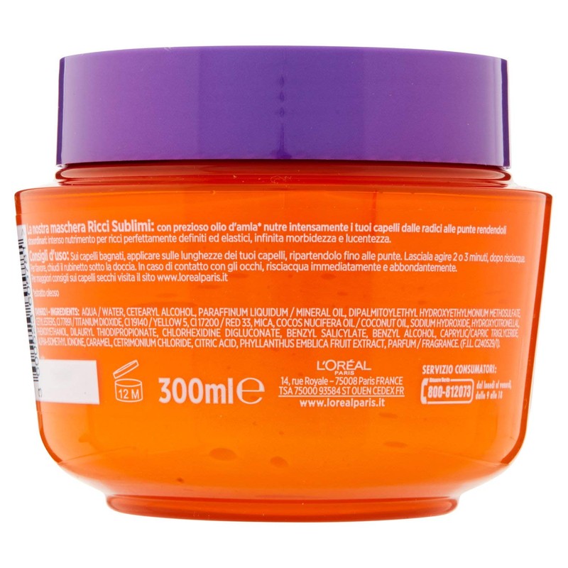 L'Oréal Paris Elvive Moisturising Mask with Amla Oil, Sublimium Curls,