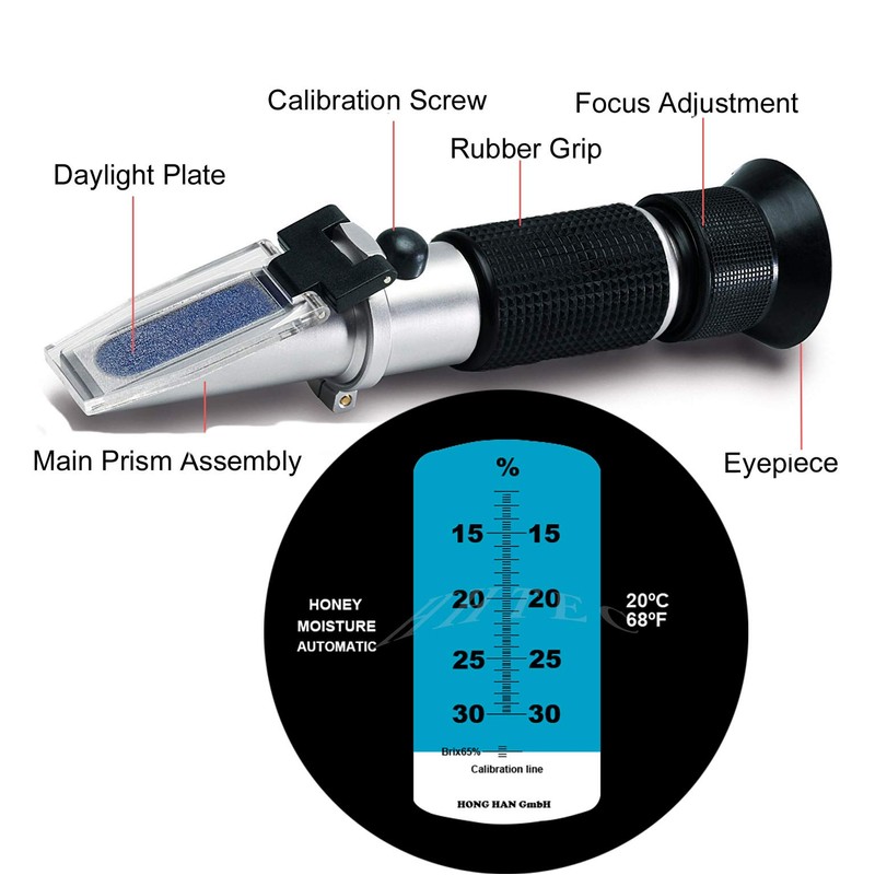 TRZ Honey Refractometer Moisture 12 to 30%，Designed for The Inspection