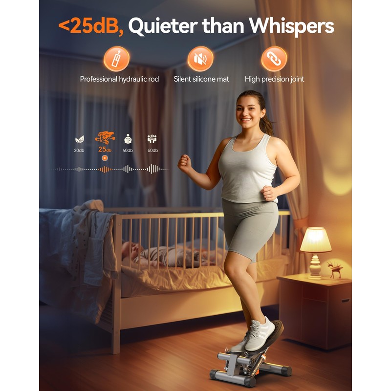Niceday Steppers for Exercise, Mini Stair Stepper with Resistance Bands