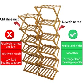 Shoe Rack - Foldable Vertical Shoe Rack for Entryway,Durable and Easy to Assemble,Applicable to Home Entrance, Closet and Bedroom (Nature-3 layers)