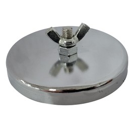 sourcing map Magnetic Flag Holder, 2.63 Inch Round Magnet Mounts with Locking Wing Nut for Wire Loop Flags Oversized Load Magnet Flag Truck Warning Flag (Pack of 2)