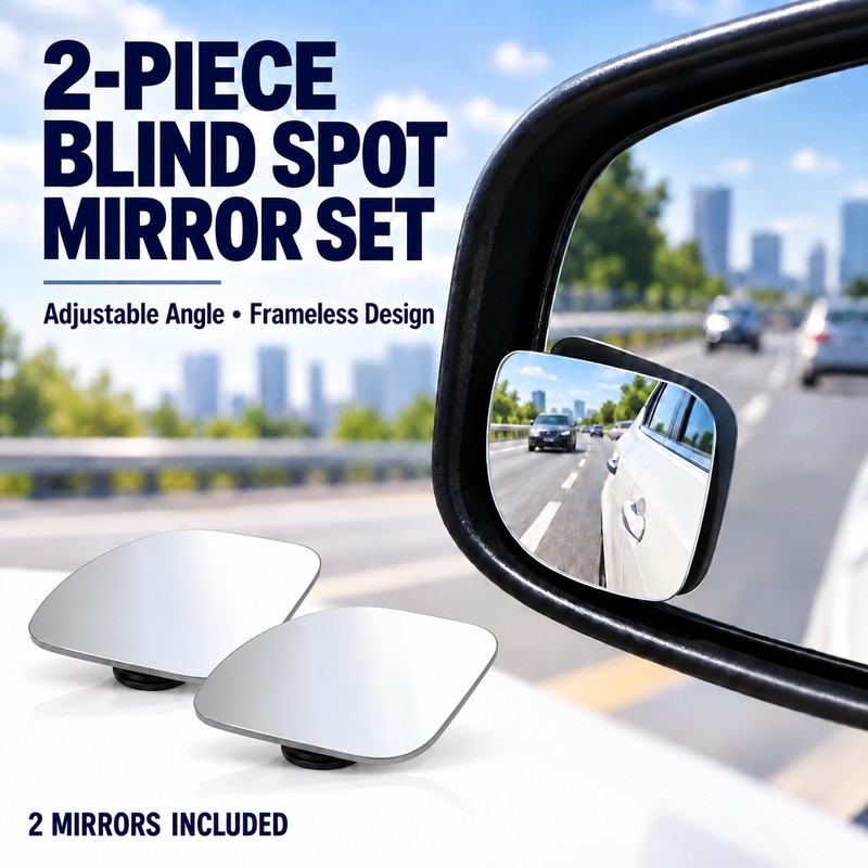 2PCS Blind Spot Mirrors for Cars – Adjustable Wide Angle