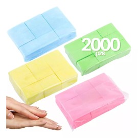 Veraly 2000 Toallitas Gasas Limpiadora Pegamento Extensiones Uñas