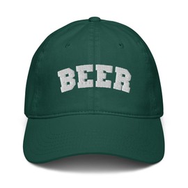 Beer Arched White Logo Adjustable Baseball Hat