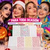 3240 Piezas Autoadhesivas Brillos para Decorar, 7 Hojas Gemas Faciales
