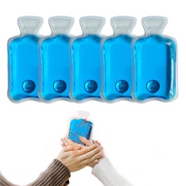 Pack of 5 Mini Hot Water Bottles, Pocket Warmer, Reusable Hand Warmer, Kink Warmer, for Cold Days and for Office/On the Go