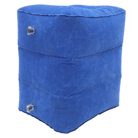 BESPORTBLE 1Set Inflatable Airplane Footrest Pillow Height Comfortable Leg Support for Travel Wear Resistant Flocking Design for Airplane Car and Train Use