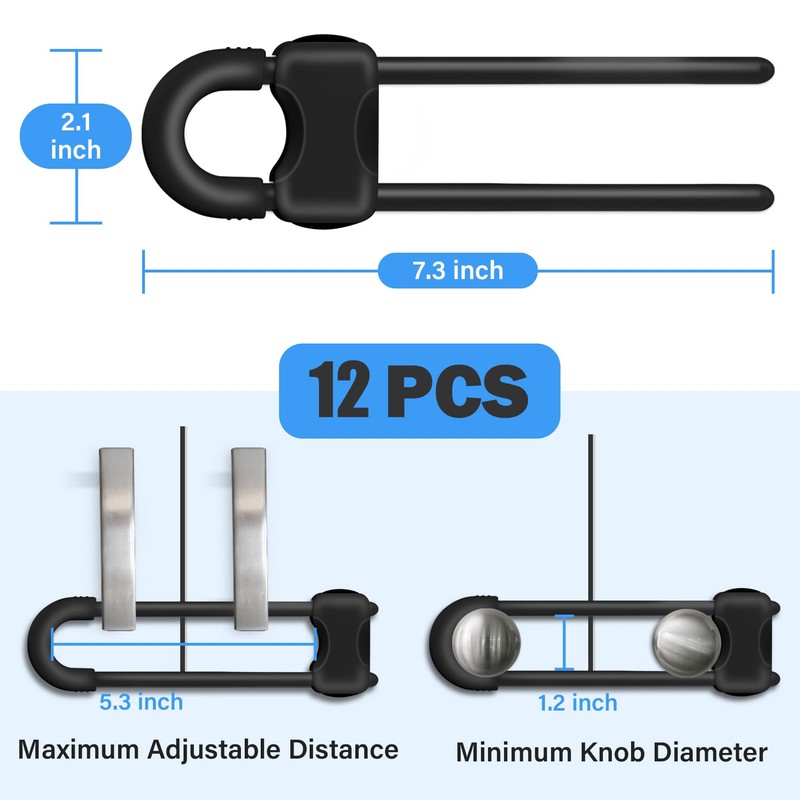 Baby Proofing Cabinets,Cabinet Locks for Babies,12 Pack U-Shaped Child Locks
