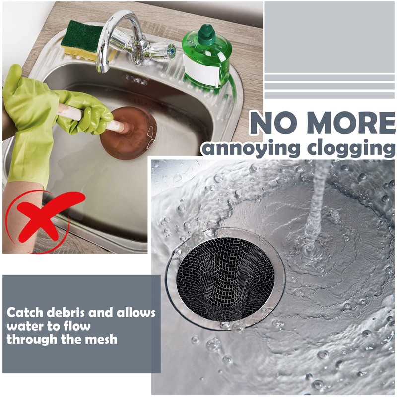 Shimeyao 100 Pcs 2.75 Mesh Sink Strainers Stainless Steel Drain
