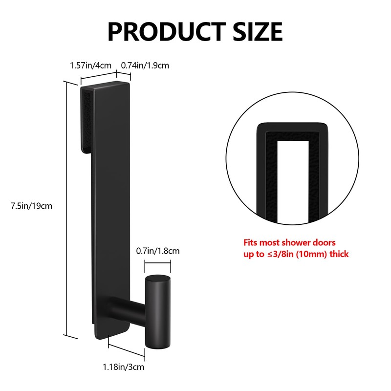 PMMASTO Shower Door Hooks, (7.5 Inch) Extended Over Door Hooks