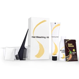 JUANCHI Kit De Decoloración Suave En Crema, Sin Amoníaco, Con Revelador, Aclara Hasta 8 Tonos, Kit De Aclarado Sin Goteo Para Uso Doméstico.