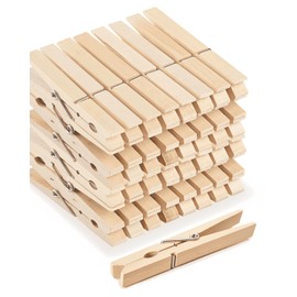 Large Clothes Pins Wooden Clothespins, 4 Inch 48 Pack Heavy Duty Outdoor Pegs, Clothing Hanging Laundry Close Pin Chip Clips Cheer Pins for Bags Photo Picture Artwork Crafts Display