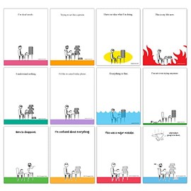 Guajolote Prints Assorted Funny Notepads for Work, Office (12-Pack), 4 x 5.25 inch, 50 sheets