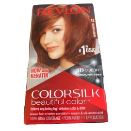 Revlon Permanent Hair Color Dye Colorsilk 4.4 oz 42 Medium Auburn  3 Pack
