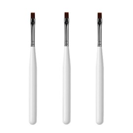 zalati Brush Pen 3pcs Nail Art Pen with Nylon Flat Tip Metal Support for UV Gel Nail Extension Makeup