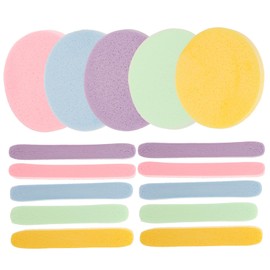 FRCOLOR 60pcs Compressed Face Wash Sponges Versatile Facial Cleaning Puff Soft Durable Makeup Remover Quick Absorption Multi Color for All Skin Types