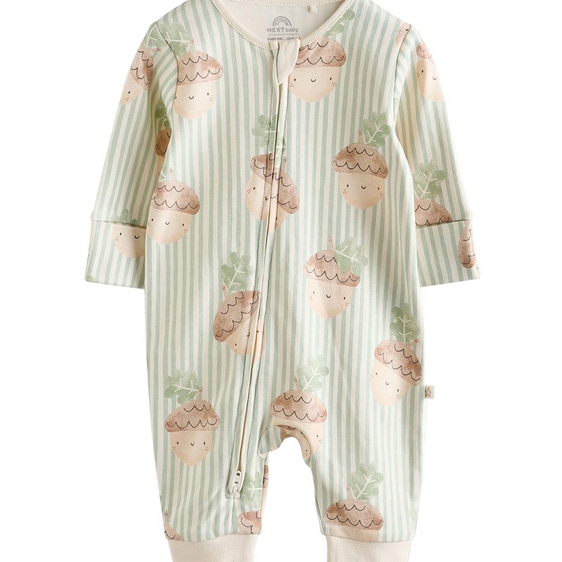 NEXT Footless Pyjamas with Two Way Zip, Pack of 3,