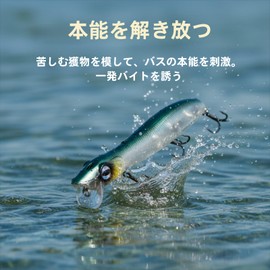 HI-SYINDY Floating Popper Lure, 4.9 inches (125 mm) / 0.6 oz (17.5 g) 3D Real Eye Laser Painted, Great for Surface Fishing Enthusiasts (E)